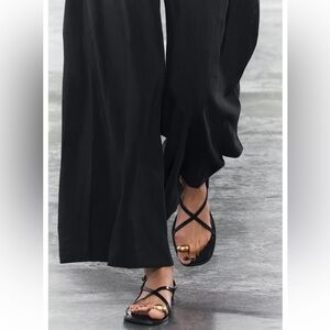 Zara FLAT STRAPPY SANDALS WITH METAL ORNAMENT